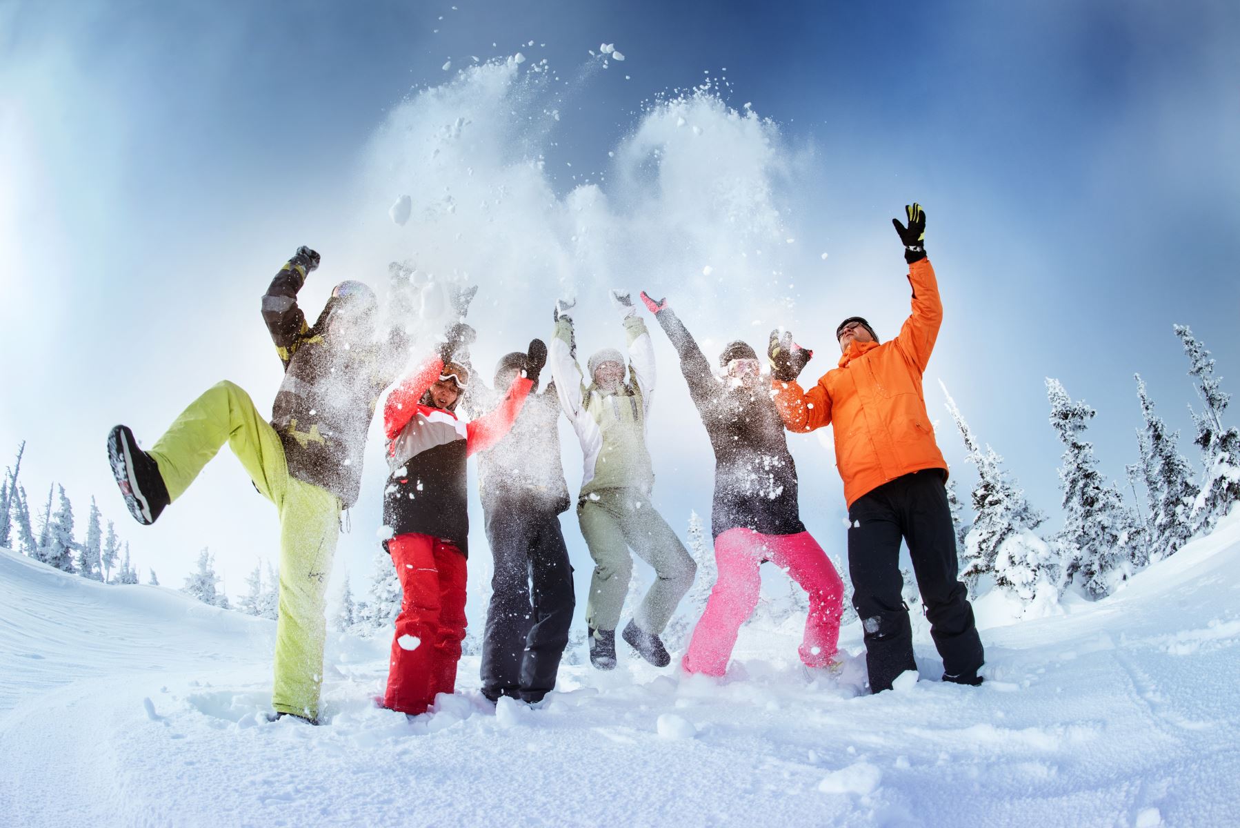 Adults Playing in Snow