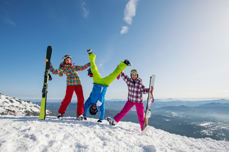 Skiers at A Basin