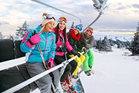 Skiers on Lift at A-Basin